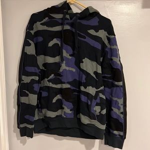 LARGE purple camo hoodie. Worn maybe once or twice, just got a little to small.